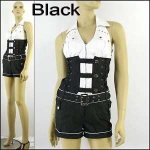 NWT Sexy Womens Sleeveless Short pants Jumpsuit Corset Style Romper 