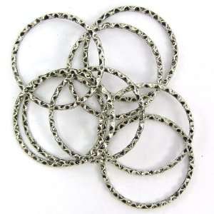  silver plated pewter circle connector beads finding