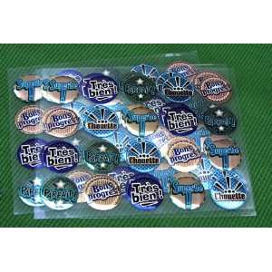  Round Holographic French Foil Stickers (60) Office 
