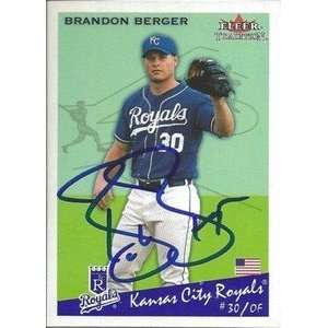  Brandon Berger Signed KansasCity Royals 2002 Fleer Card 