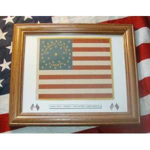  Framed, American 34 star Civil War flag23rd New 