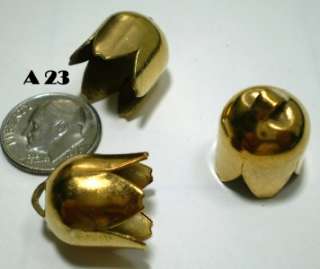 Vintage 13mm Large End Scalloped Goldplated Bead Caps  