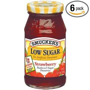Smuckers Low Sugar Reduced Sugar Strawberry Preserves, 10.2500 Ounce 