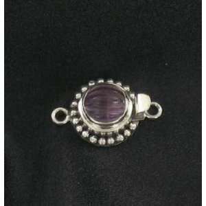    AAA CARVED AMETHYST MELON STERLING CLASP~ 