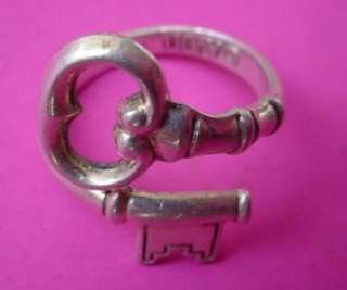 Vintage Avon Sterling Skeleton Key Ring   