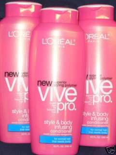 Oreal VIVE Pro Conditioner Normal Hair Needs Body 3x 8.5oz  