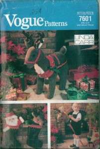 OOP Vogue Sewing Pattern Christmas Holiday Decorations Craft Xmas 