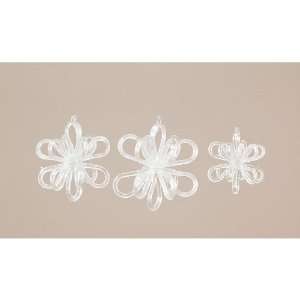   Traditions Clear Looped Glass Snowflake Ornaments 5 