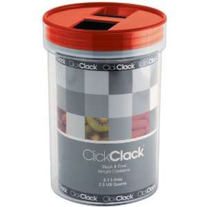   Clickclack Stack and Seal 2.2 Quart Canister, Red Lid