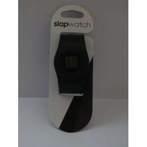 Slap Bracelet with Digital Watch, Black Color