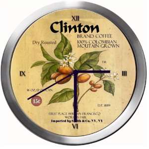  CLINTON 14 Inch Coffee Metal Clock Quartz Movement 