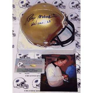 Signed Roger Staubach Mini Helmet   Riddell Navy  Sports 