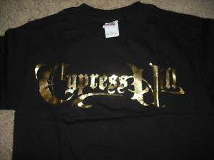 CYPRESS HILL Gold Foil Logo T Shirt **NEW music concert tour band 2XL 
