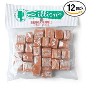 Eilliens Candies Deluxe Caramels, 6 Ounce Bags (Pack of 12)  