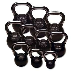  Body Solid 5 lb to 50 lb Rubber Coated Kettlebell Set 