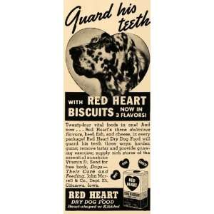   Ad John Morrell Co Red Heart Dry Dog Food Biscuit   Original Print Ad