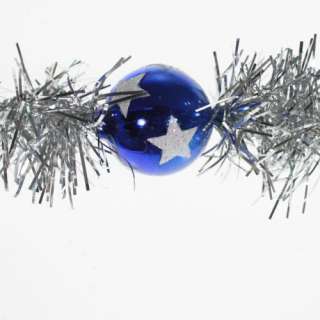 New Christopher Radko Rare Silver Tinsel Star Garland Christmas Xmas 