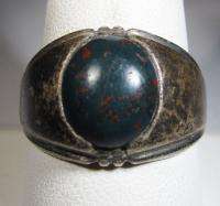 Vintage Silver Ring Sterling Blood Stone CAR 1138  