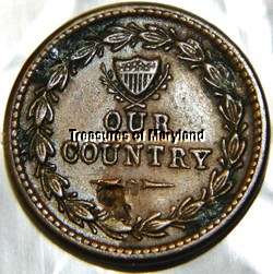 OLD US CIVIL WAR TOKEN 1861 64 CANNONS DESIRABLE COIN  
