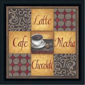 Coffee Break Latte Mocha Kitchen Decor Print Framed 