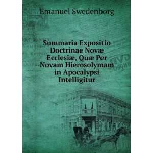   Hierosolymam in Apocalypsi Intelligitur Emanuel Swedenborg Books