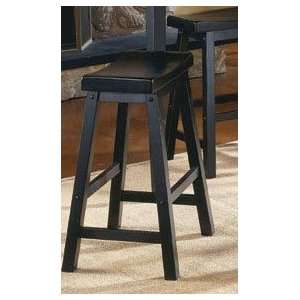 Homelegance Saddleback 24 Seat Height Bar Stool in Black (Set of 2)