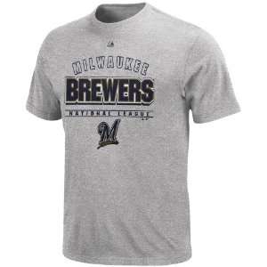   Majestic Milwaukee Brewers Opponent T Shirt   Ash  