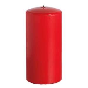  Colonial Candle Unscented Colonnade Red Pillar Candle 4 x 