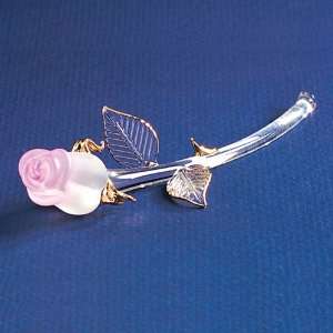  Pink Rose Glass Figurine Jewelry