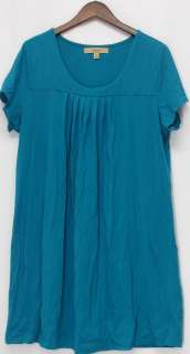 Motto Sz 1X Cap Sleeve Pleat Front Long Knit Dress Turquoise NEW QQ11 