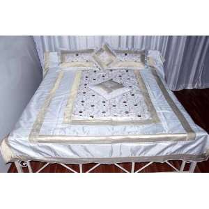  Block Print Silk Brocade Soft Comforter Bed Spread Finest 