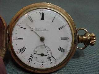 Antique 1903 Hamilton 14k Gold Filled 17 Jewel Pocket Watch 973 16S 