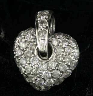   PLATINUM LOVELY ELEGANT 2.0CT DIAMOND CLUSTER HEART PENDANT  