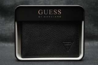 GUESS BY MARCIANO BLACK GENUINE LEATHER BIFOLD WALLET  