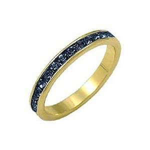 ET 3 Simulated Sapphire Eternity Ring 18kt Gold EP Available in Sizes 