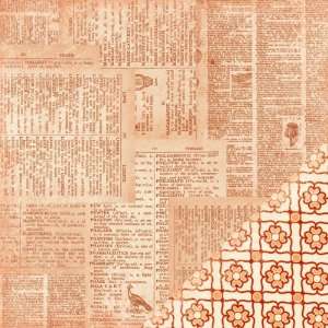 Paper Reverie Sienne Double Sided Paper 12X12 Dictionary Collage (25 