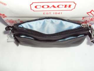 COACH F45651 Leather Small Wristlet Black Wallet purse NWT  
