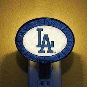 LOS ANGELES DODGERS Team Logo ART GLASS NIGHTLIGHT (4 1/2 x 4 3/4 