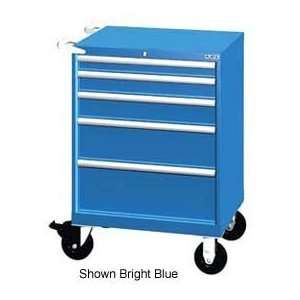   Mobile Cabinet, 5 Drawers, 44 Compart   Classic Blue, Keyed Alike