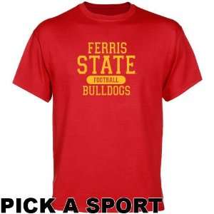 Ferris State Bulldogs Custom Sport T shirt   Red  Sports 