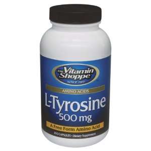  Vitamin Shoppe   L Tyrosine, 500 mg, 300 capsules Health 