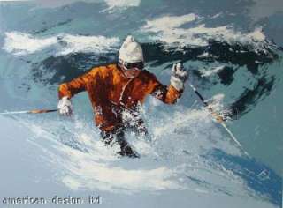 Mark King Powder Skier Hand Signed Fine Art Serigraph snow SUBMIT AN 