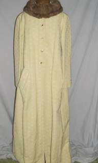 Elegant 1960s Evening Coat w Mink Collar MED  