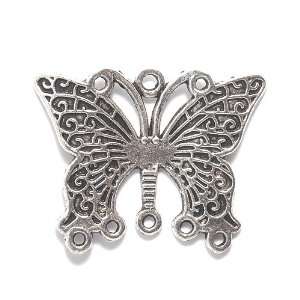 Shipwreck Beads Zinc Alloy Filigree Dangle Butterfly Charm with 8 