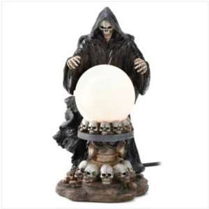  Grim Reaper Skull Conjurer Crystal Ball Table Lamp