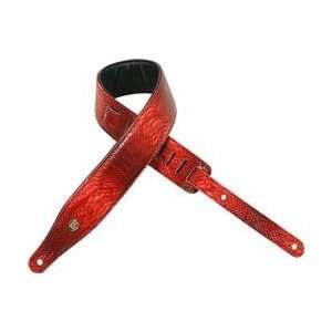  Levys 2 1/2 Electric Snake Embossed Leather Strap Red 