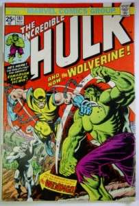 Incredible Hulk #181 1st Appearance of Wolverine 1974  