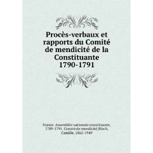 verbaux et rapports du ComitÃ© de mendicitÃ© de la Constituante 