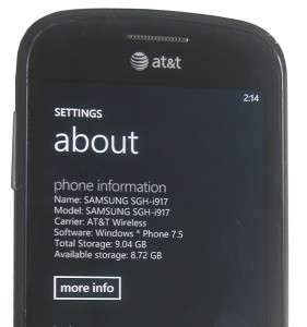 NEW SAMSUNG FOCUS i917 GSM AT&T UNLOCKED WP 7.5 MANGO  