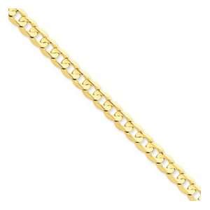  14k Gold 6.75mm Open Concave Curb Chain 7 Inches Jewelry